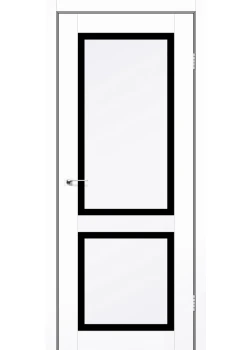 Двери Leador Doors VISALIA белый матовый Черное стекло