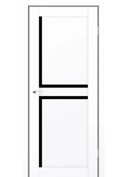 Двери Leador Doors SIERRA белый матовый Черное стекло