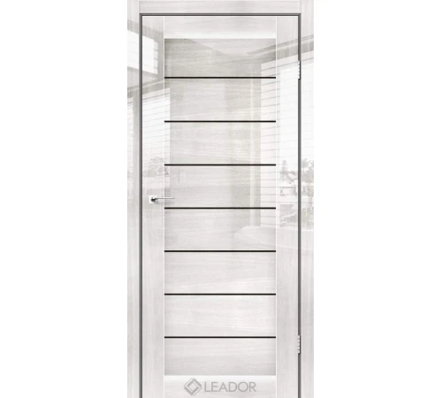 Межкомнатные Двери Leador Gloss RONDA Черное стекло ПВХ плёнка