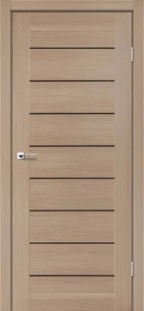 Двери Leador Doors Neapol дуб мокко Черное стекло