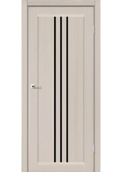 Двери Leador Doors Verona дуб латте Черное стекло