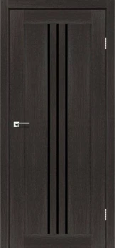 Двери Leador Doors Verona дуб саксонский Черное стекло