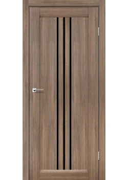 Двери Leador Doors Verona серое дерево Черное стекло