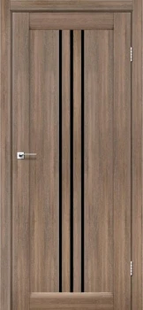Двери Leador Doors Verona серое дерево Черное стекло