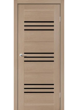 Двери Leador Doors Sovana дуб мокко Черное стекло