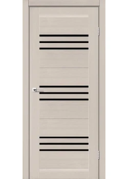 Двери Leador Doors Sovana дуб латте Черное стекло