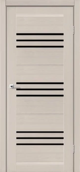 Двери Leador Doors Sovana дуб латте Черное стекло