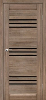 Двери Leador Doors Sovana серое дерево Черное стекло