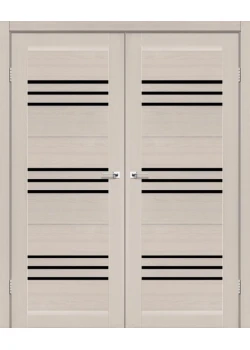 Двери Leador Doors Sovana двойные Черное стекло