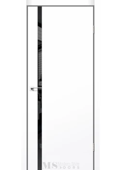 Двери MSDoors Fashion Holst NEBRASKA белый матовый Черное стекло