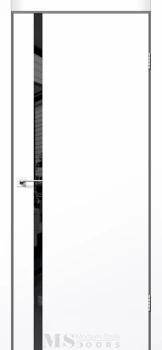 Двери MSDoors Fashion Holst NEBRASKA белый матовый Черное стекло