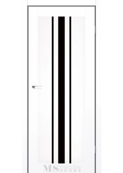 Двери MSDoors Fashion Holst KERRY белый матовый Черное стекло
