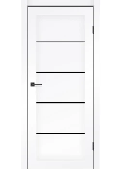 Двери MSDoors Fashion Holst MONTANA белый матовый Черное стекло