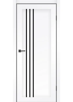 Двери MSDoors Fashion Holst NEVADA белый матовый Черное стекло