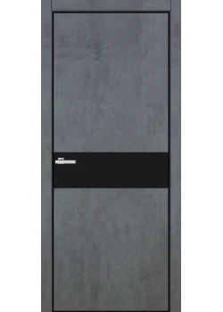 Двері Оміс FLAT ALU 13H чорний браш торець BLK Цемент темний