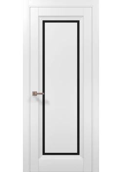 Двери Папа Карло Millenium ML-718 белый матовый Черное стекло