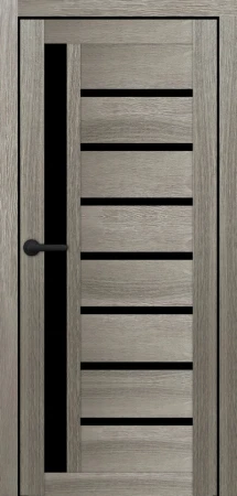 Міжкімнатні Двері Portalino Doors PL-PVC-01 Чорне скло ПВХ плівка