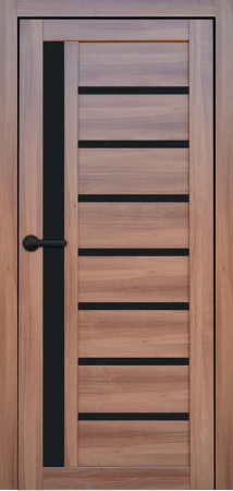 Міжкімнатні Двері Portalino Doors PL-PVC-01 Чорне скло ПВХ плівка