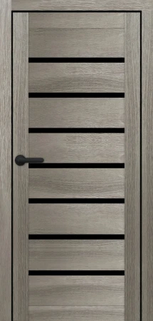 Міжкімнатні Двері Portalino Doors PL-PVC-02 Чорне скло ПВХ плівка