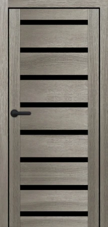 Межкомнатные Двери Portalino Doors PL-PVC-03 Черное стекло ПВХ плёнка