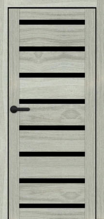 Межкомнатные Двери Portalino Doors PL-PVC-03 Черное стекло ПВХ плёнка