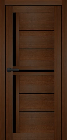Міжкімнатні Двері Portalino Doors PL-PVC-06 Чорне скло ПВХ плівка