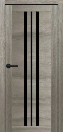 Міжкімнатні Двері Portalino Doors PL-PVC-07 Чорне скло ПВХ плівка