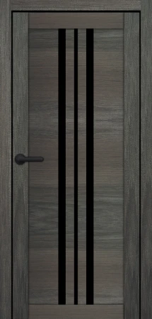 Міжкімнатні Двері Portalino Doors PL-PVC-07 Чорне скло ПВХ плівка