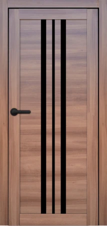 Міжкімнатні Двері Portalino Doors PL-PVC-07 Чорне скло ПВХ плівка