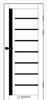 Двері Syndicate Doors SD-PVC-101 білий Чорне скло