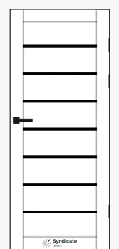 Двері Syndicate Doors SD-PVC-102 білий Чорне скло