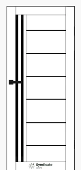 Двери Syndicate Doors SD-PVC-114 белый Черное стекло