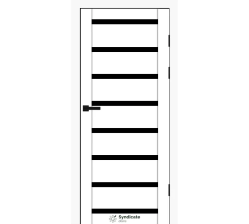 Межкомнатные Двери Syndicate Doors SD-PVC-103 белый Черное стекло ПВХ плёнка