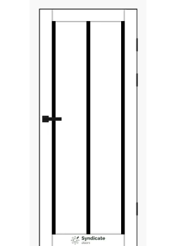 Двери Syndicate Doors SD-PVC-128 белый Черное стекло