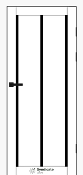 Двери Syndicate Doors SD-PVC-128 белый Черное стекло