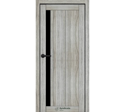 Межкомнатные Двери Syndicate Doors SD-ECOTOP-124 Черное стекло Ламинатин
