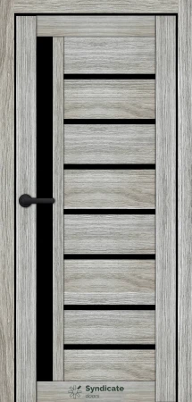Міжкімнатні Двері Syndicate Doors SD-ECOTOP-101 Чорне скло Ламінатин