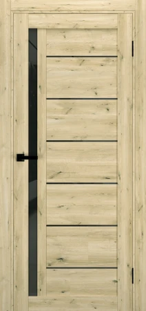 Міжкімнатні Двері Terminus Ukrainian Doors UD-13 Чорне скло Ламінатин