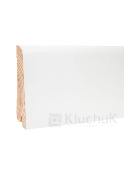 Плінтус Білий White plinth 80х19х2200 Евро KLW-03 Kluchuk
