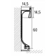 Плинтус алюминиевый скрытого монтажа с LED подсветкой 60х14,5х2700 ALU-SL60 (Анод) Kluchuk