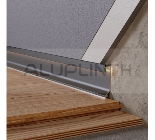 Плинтус алюминиевый скрытого монтажа с LED подсветкой 60х14,5х2700 ALU-SL60 (Анод) Kluchuk