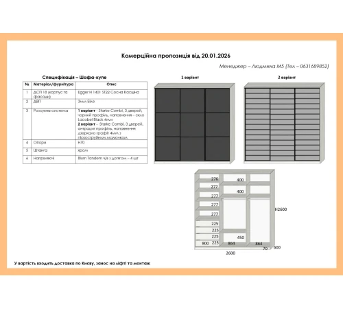 Шкаф-купе под заказ трехдверный №49 20.01.2026