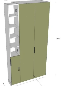 Шкаф прямой распашной на заказ RAL 6025 №23 19.04.2024
