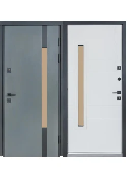 Двери COTTAGE 705/431 Metalic Grey/Уличная Vinorit Булат