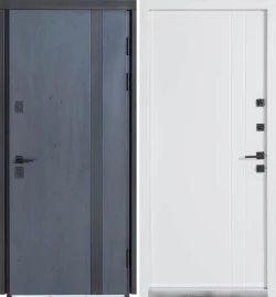 Двері ТЕРМО ХАУС Kale 710/265 Темний антрацит/Вулична білий атласний