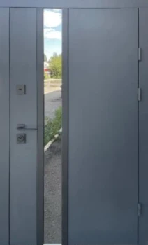 Двери Стрит Норд металл Антрацит 7021 краска/МДФ белое дерево Vinorit "Qdoors"
