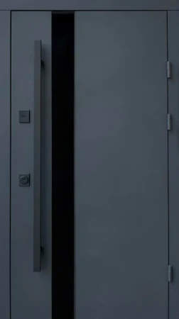 Двері Qdoors Стріт Елегант метал Антрацит 7021 фарба/МДФ біле дерево Vinorit 3К