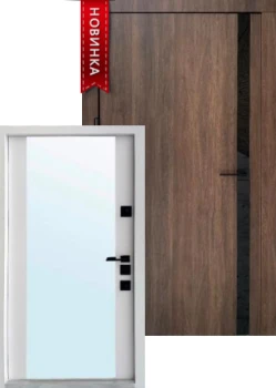 Двери Qdoors Авангард Галант-Ак дуб табак белая эмаль+зеркало