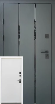 Двери Стрит Пиано металл Антрацит краска/МДФ белое дерево Vinorit "Qdoors"