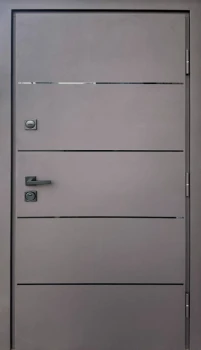 Двери Qdoors Стронг Купер Ral 8019 песок/белый атлас Vinorit